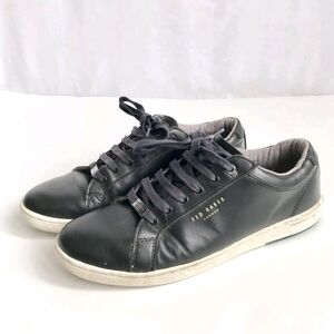 Ted Baker Men’s Black Matte Leather Casual Fashion Sneaker Shoe US 9|UK 8|EUR 42